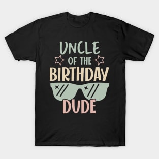 uncle Of The Birthday Boy glasses B-day Gift For Boys Girl Kids T-Shirt